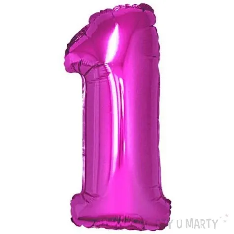 balon foliowy cyfra 1 rozowy godan 34 dgt