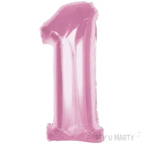 balon foliowy cyfra 1 rozowy jasny godan 36 dgt