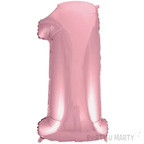 balon foliowy cyfra 1 rozowy jasny godan 45 dgt