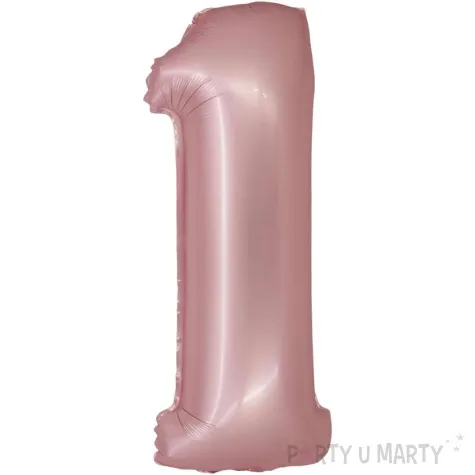 balon foliowy cyfra 1 rozowy matowy godan 30 dgt