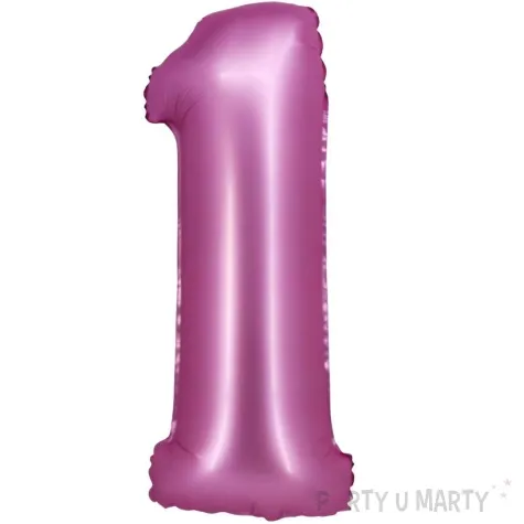 balon foliowy cyfra 1 rozowy satynowy godan 30 dgt