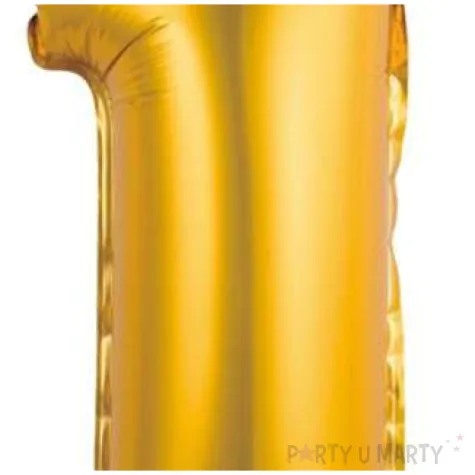 balon foliowy cyfra 1 satynowa zloty godan 14 dgt
