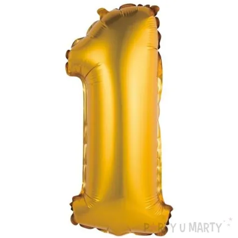balon foliowy cyfra 1 satynowa zloty godan 14 dgt