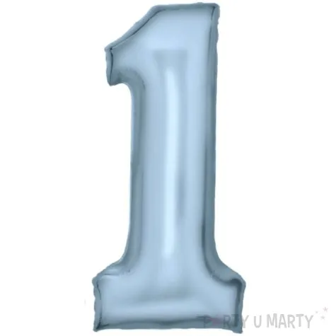 balon foliowy cyfra 1 satynowy niebieski amscan 34 dgt