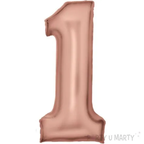 balon foliowy cyfra 1 satynowy rozowe zloto amscan 34 dgt