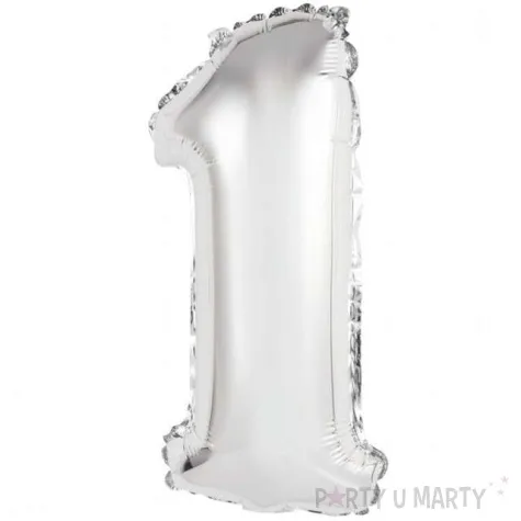 balon foliowy cyfra 1 srebrny godan 14 dgt