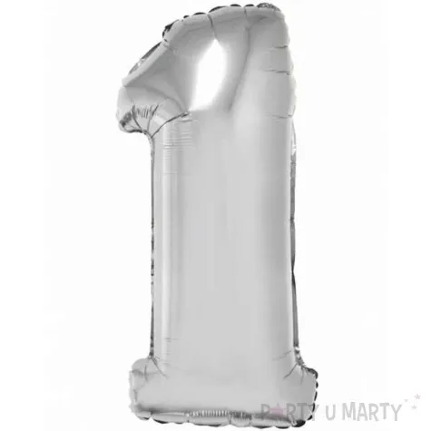 balon foliowy cyfra 1 srebrny godan 34 dgt