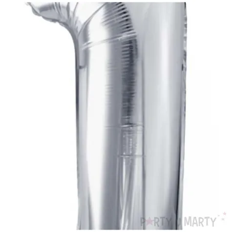 balon foliowy cyfra 1 srebrny partydeco 34 dgt