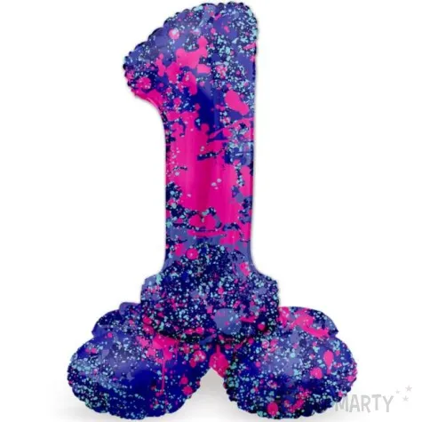 balon foliowy cyfra 1 stojaca galaxy splash folat 28 dgt