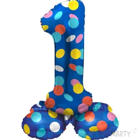 balon foliowy cyfra 1 stojaca grochy folat 17 dgt