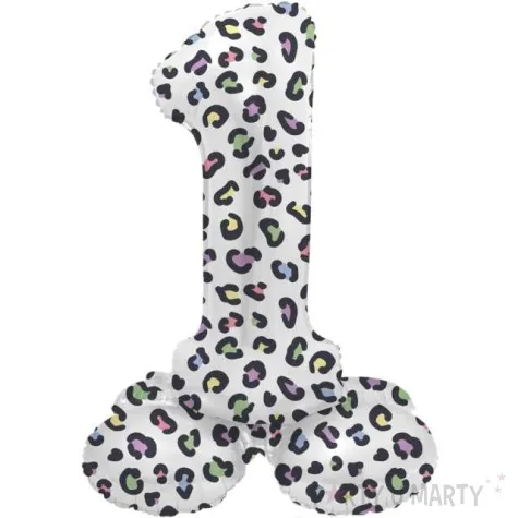 balon foliowy cyfra 1 stojaca panterka folat 17 dgt