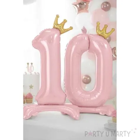balon foliowy cyfra 1 stojaca rozowy partydeco 33 dgt
