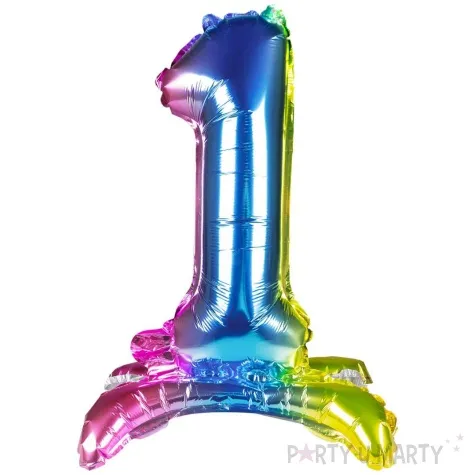 balon foliowy cyfra 1 stojaca teczowa arpex 16 dgt