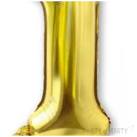 balon foliowy cyfra 1 stojaca zloty dekoracjepolska 30 dgt