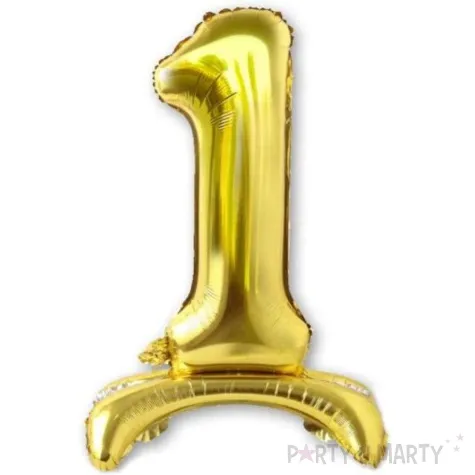 balon foliowy cyfra 1 stojaca zloty dekoracjepolska 30 dgt