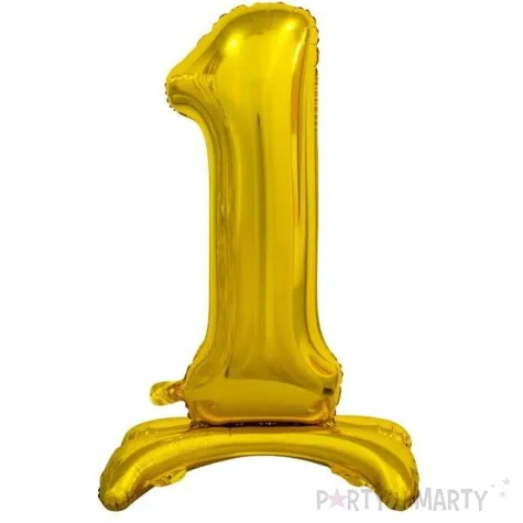 balon foliowy cyfra 1 stojaca zloty godan 29 dgt