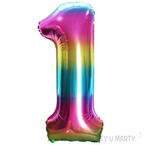 balon foliowy cyfra 1 teczowy godan 34 dgt