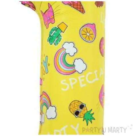 balon foliowy cyfra 1 unicorn party zolty godan 31 dgt