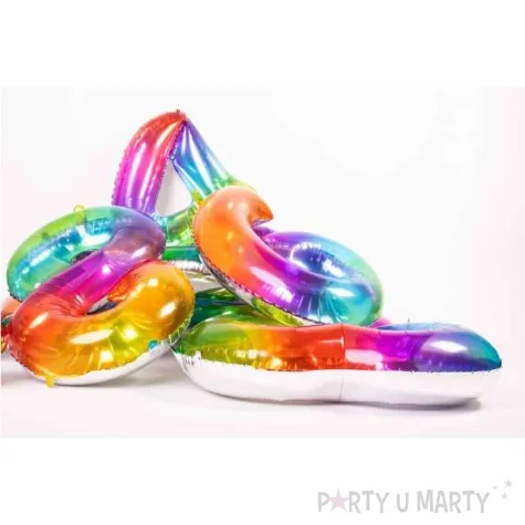 balon foliowy cyfra 1 yummy gummy rainbow teczowy folat 34 dgt