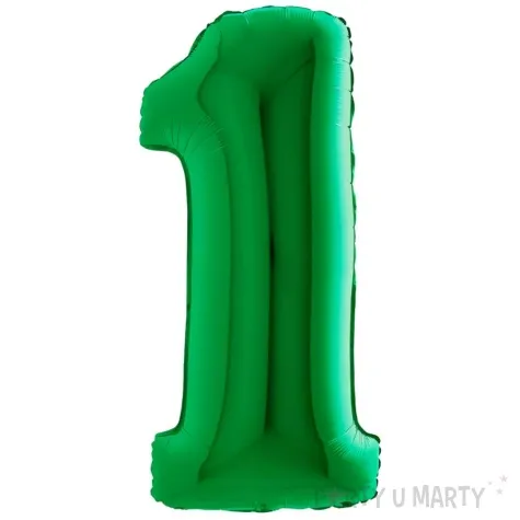 balon foliowy cyfra 1 zielony grabo 14 dgt