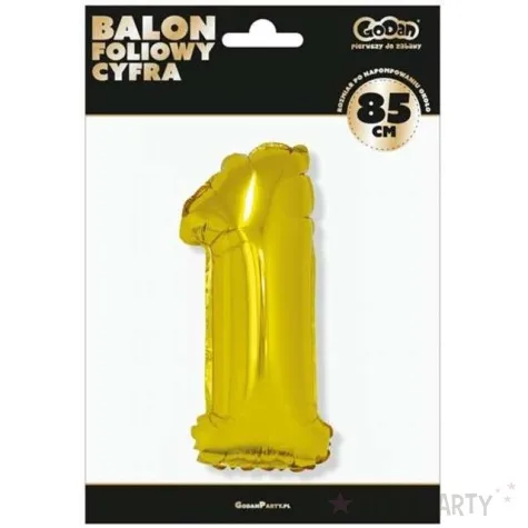 balon foliowy cyfra 1 zloty godan 34 dgt