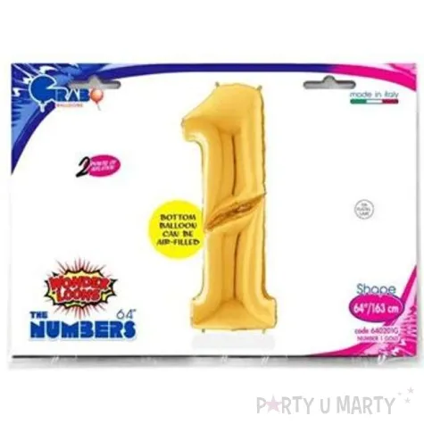 balon foliowy cyfra 1 zloty grabo 64 dgt