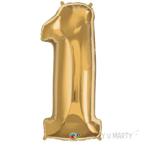 balon foliowy cyfra 1 zloty qualatex 38 dgt