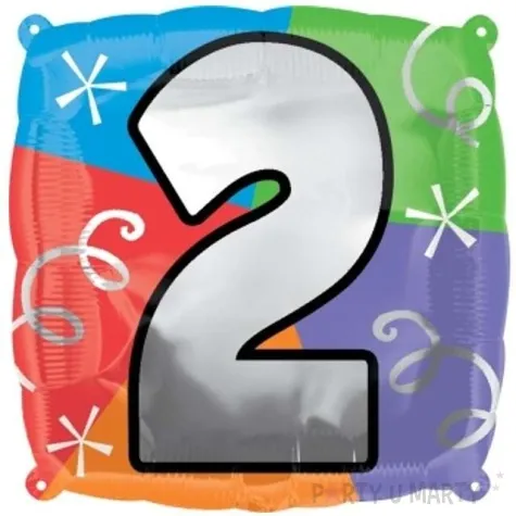 balon foliowy cyfra 2 amscan 18 sqr