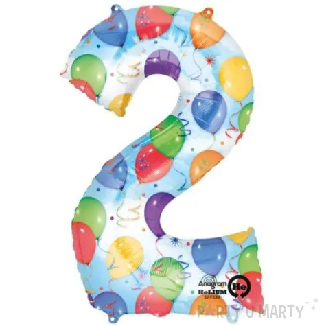 balon foliowy cyfra 2 baloniki amscan 34 dgt