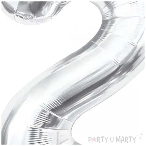 balon foliowy cyfra 2 beauty charm srebrny godan 33 dgt