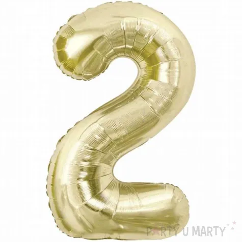 balon foliowy cyfra 2 beauty charm zloty jasny godan 33 dgt