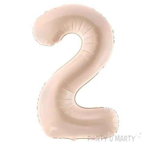 balon foliowy cyfra 2 bezowy ciemny partydeco 34 dgt