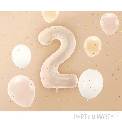 balon foliowy cyfra 2 bezowy ciemny partydeco 34 dgt