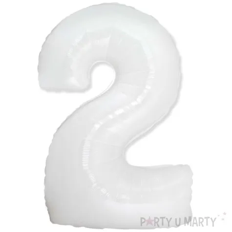 balon foliowy cyfra 2 bialy flexmetal 33 dgt