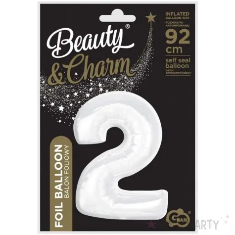 balon foliowy cyfra 2 bialy godan 36 dgt