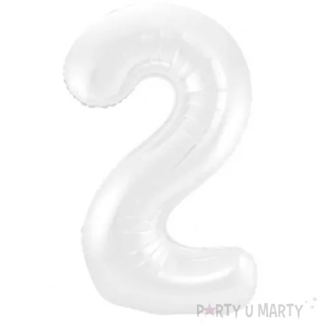 balon foliowy cyfra 2 bialy jix 40 dgt