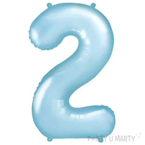 balon foliowy cyfra 2 blekitny partydeco 34 dgt