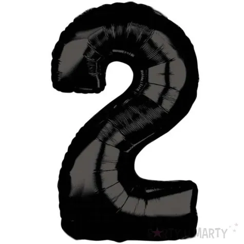 balon foliowy cyfra 2 czarny amscan 26 dgt