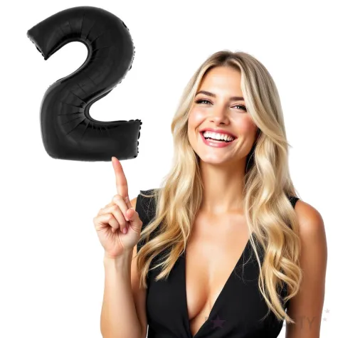 balon foliowy cyfra 2 czarny funny fashion 40 dgt