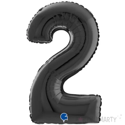 balon foliowy cyfra 2 czarny grabo 26 dgt