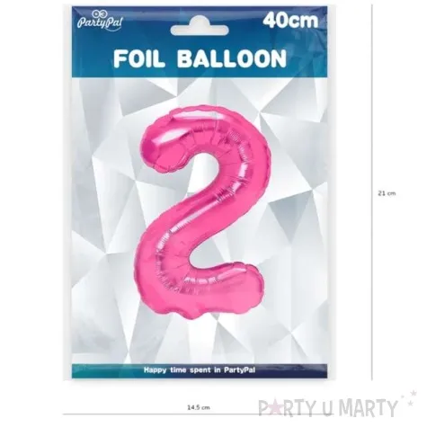 balon foliowy cyfra 2 fuksja partypal 16 dgt