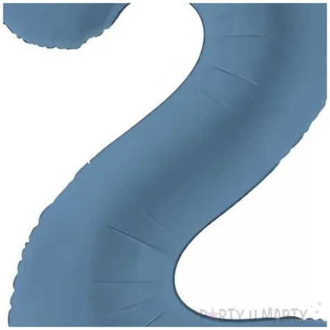 balon foliowy cyfra 2 granatowy matowy dekoracja na urodziny 34 dgt