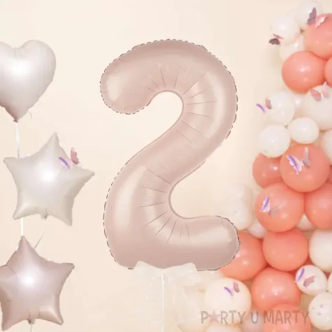 balon foliowy cyfra 2 karmelowy partypal 39 dgt