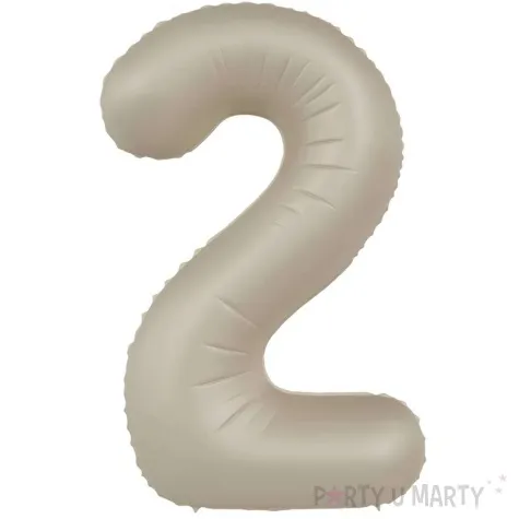 balon foliowy cyfra 2 mat kremowe latte folat 34 dgt