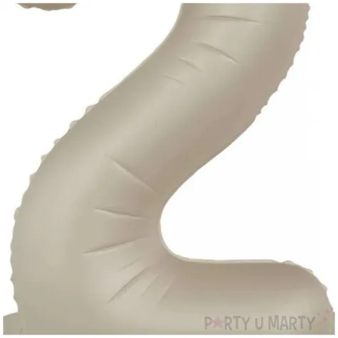 balon foliowy cyfra 2 mat stojaca kremowe latte folat 28 dgt