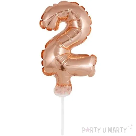 balon foliowy cyfra 2 micro rozowe zloto godan 5 dgt