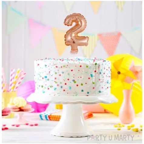 balon foliowy cyfra 2 micro rozowe zloto godan 5 dgt