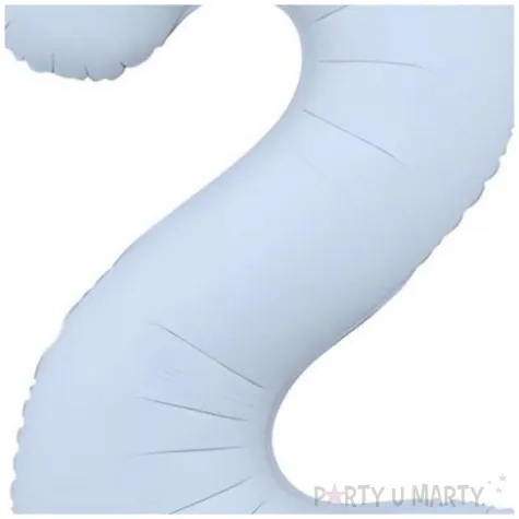 balon foliowy cyfra 2 niebieski matowy dekoracja na urodziny 34 dgt