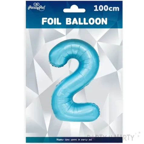 balon foliowy cyfra 2 niebieski partypal 39 dgt