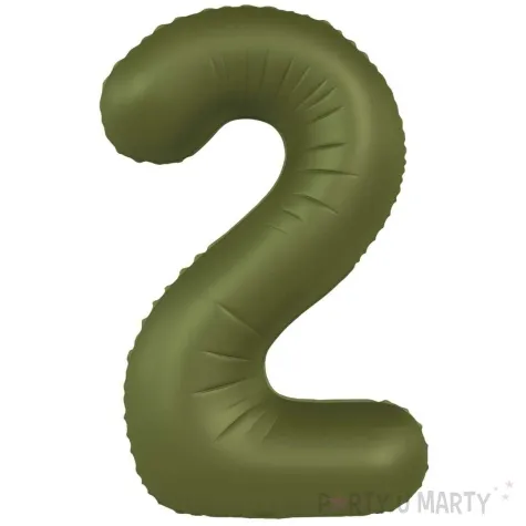 balon foliowy cyfra 2 oliwkowy folat 34 dgt